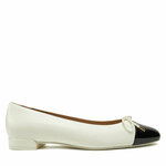 Balerinke Stuart Weitzman Sleek Bow Flat SG888 Écru