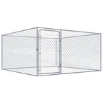 vidaXL Zunanji pasji boks pocinkano jeklo 2x2x1 m