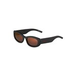 Sončna očala HUGO ženski, črna barva - črna. Sončna očala iz kolekcije HUGO. Model z enobarvnimi stekli in okvirji iz plastike. Ima filter UV 400.