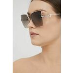 Sončna očala Guess žensko - zlata. Sončna očala iz kolekcije Guess. Model s toniranimi stekli in okvirji iz kovine. Ima filter UV 400.