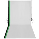 vidaXL Komplet za fotografski studio 3 ozadja iz bombaža in okvir 3x6m