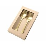 Mhome servirni pribor, set 2 kos, mat zlat, inox