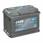 Exide Premium EA612 akumulator, 61 Ah, D+, 600 A(EN), 242 x 175 x 175 mm