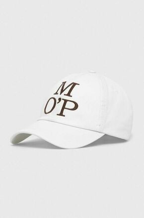 Bombažna bejzbolska kapa Marc O'Polo bela barva - bela. Kapa s šiltom vrste baseball iz kolekcije Marc O'Polo. Model izdelan iz tkanine z nalepko. Izjemno udoben material