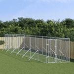 Vidaxl Zunanji pasji boks srebrn 2x14x2 m pocinkano jeklo