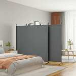 shumee Paravan 4-delni antracitna 698x180 cm blago