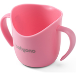 BABYONO Ergonomska skodelica z ročaji 120 ml roza 6m+