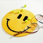 Rumena kopalniška preproga ø 90 cm Yellow Smile – Foutastic