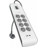 Belkin Surge 8 sockets 2 USB-2.4A BSV804ca2M Bela 2 m