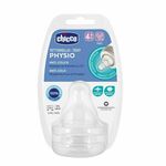 CHICCO duda za steklenice Perfect 5 fiziološki silikon, hiter pretok 4 m +, 2 kos