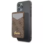 Guess Denarnica Reža za kartice GUWMS4GTLBR MagSafe 4G rjava/brown