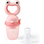 BABYONO Silikonska steklenička za hranjenje Frog pink 6m+