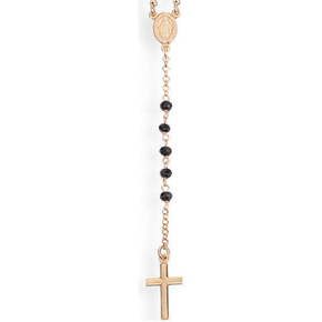 Amen Rožnata pozlačena ogrlica s kristali rožnega venca CRORN4 srebro 925/1000