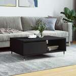 Greatstore Klubska mizica črna 90x60x35 cm inženirski les