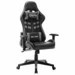 VIDAXL Gaming stol črno in sivo umetno usnje