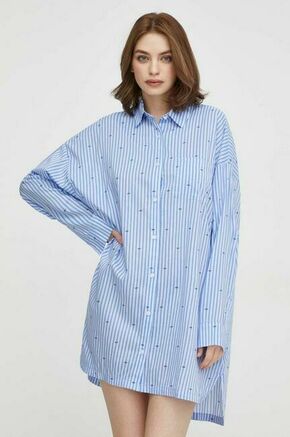 Spalna srajca Dkny ženska - modra. Spalna srajca iz kolekcije Dkny. Model izdelan iz vzorčaste tkanine. Model iz tankega materiala je idealen za toplejše letne čase.