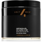 Unit4Men Bath Salt Amber &amp; Vanilla sol za kopel s konopljinim oljem 700 g