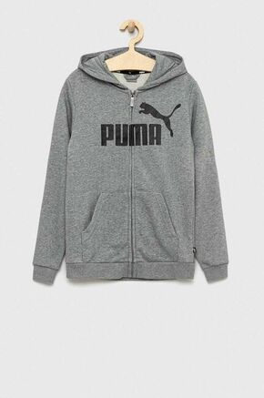 Otroški pulover Puma ESS Big Logo FZ Hoodie TR B siva barva