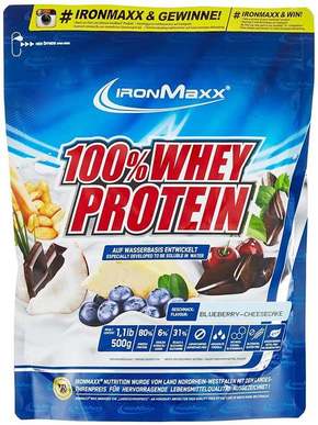 IronMaxx 100% Whey Protein 500g vrečka - Borovnica-Sirova pita