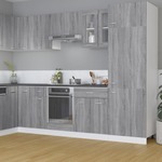 vidaXL Steklena viseča omarica siva sonoma 60x31x60 cm konstruiran les