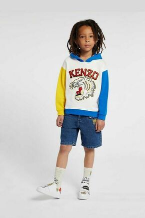 Otroški bombažen pulover Kenzo Kids bela barva