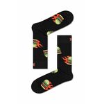 Nogavice Happy Socks Flaming Burger Sock črna barva - črna. Nogavice iz kolekcije Happy Socks. Model izdelan iz elastičnega, vzorčastega materiala.