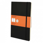 Moleskine beležnica, L, črtna, mehke platnice, antracit