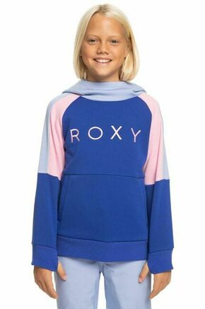 Otroški pulover Roxy LIBERTY GIRL OTLR s kapuco - modra. Otroški pulover s kapuco iz kolekcije Roxy. Model izdelan iz pletenine s potiskom.