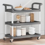 vidaXL 3-nadstropni voziček siv 77x34x72 cm aluminij