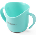 BABYONO Skodelica ergonomska z ročaji 120 ml mint 6m+