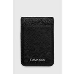 Usnjen etui za kartice + obesek za ključe Calvin Klein črna barva - črna. Etui za kartice in obesek za ključe iz kolekcije Calvin Klein.