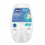 CHICCO duda za steklenice Perfect 5 fiziološki silikon, srednjega pretoka 2 m +, 2 kos