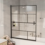 vidaXL Tuš kabina ESG 116x140 cm črna
