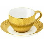 LE COQ Zlata skodelica za čaj s podstavkom Deras 200ml, lder034or153020, porcelan