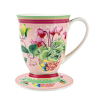 MAXWELL&WILLIAMS skodelica s podstavkom Jardin Cyclamen 300ml, porcelan, pluta