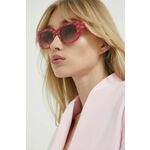 Sončna očala Moschino ženski, roza barva - roza. Sončna očala iz kolekcije Moschino. Model s toniranimi stekli in okvirji iz plastike. Ima filter UV 400.