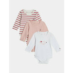 Tommy Hilfiger Set 3 parov otroških bodijev Essential KN0KN01949 Roza
