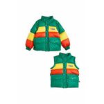 Otroška jakna Mini Rodini zelena barva - zelena. Otroški jakna iz kolekcije Mini Rodini. Podložen model, izdelan iz vzorčastega materiala. Model s povečano vodoodpornostjo, ki je idealen za slabše vremenske razmere.