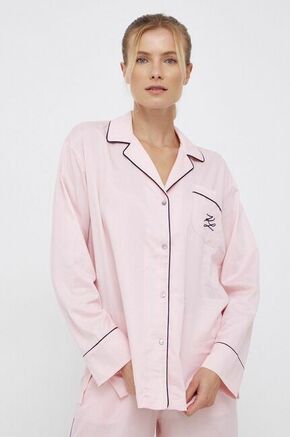 Karl Lagerfeld spalna srajca - roza. Spalna srajca iz kolekcije Karl Lagerfeld. Model izdelan iz vzorčaste tkanine.