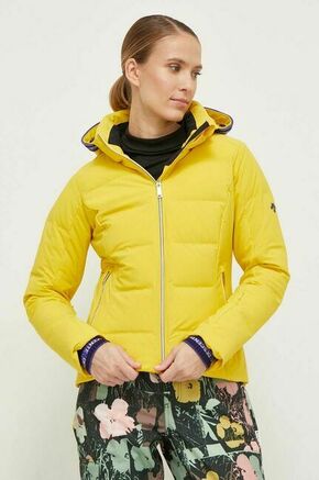 Smučarska jakna s puhom Descente Joanna rumena barva - rumena. Smučarska jakna s puhom iz kolekcije Descente. Model izdelan materiala