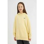 Otroški pulover Levi's LVG PULLOVER HOODIE rumena barva, s kapuco - rumena. Otroški pulover s kapuco iz kolekcije Levi's. Model izdelan iz enobarvne pletenine.