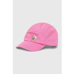 Otroška bombažna bejzbolska kapa Emporio Armani roza barva - roza. Otroški kapa s šiltom vrste baseball iz kolekcije Emporio Armani. Model izdelan iz tkanine z nalepko.