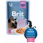 Brit Premium fileji lososa v želeju, za sterilizirane mačke, 85 g, 24 kos