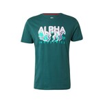 ALPHA INDUSTRIES Majica smaragd / žad / lila / bela