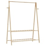 vidaXL Stojalo za oblačila s policami 132x45,5x150,5 cm bambus
