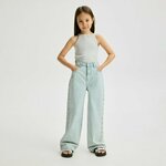 Reserved - GIRLS` JEANS TROUSERS - modra modra 100% BOMBAŽ 740CV-05J