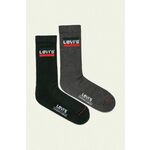 Levi's nogavice (2-pack) - črna. Visoke nogavice iz kolekcije Levi's. Model izdelan iz elastičnega materiala. V kompletu sta dva para.
