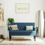vidaXL Klop z naslonom modra 120x62x75,5 cm blago