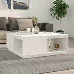 vidaXL Klubska mizica bela 100x101x40,5 trdna borovina