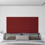 shumee Stenski paneli 12 kosov vinsko rdeči 90x15 cm blago 1,62 m²